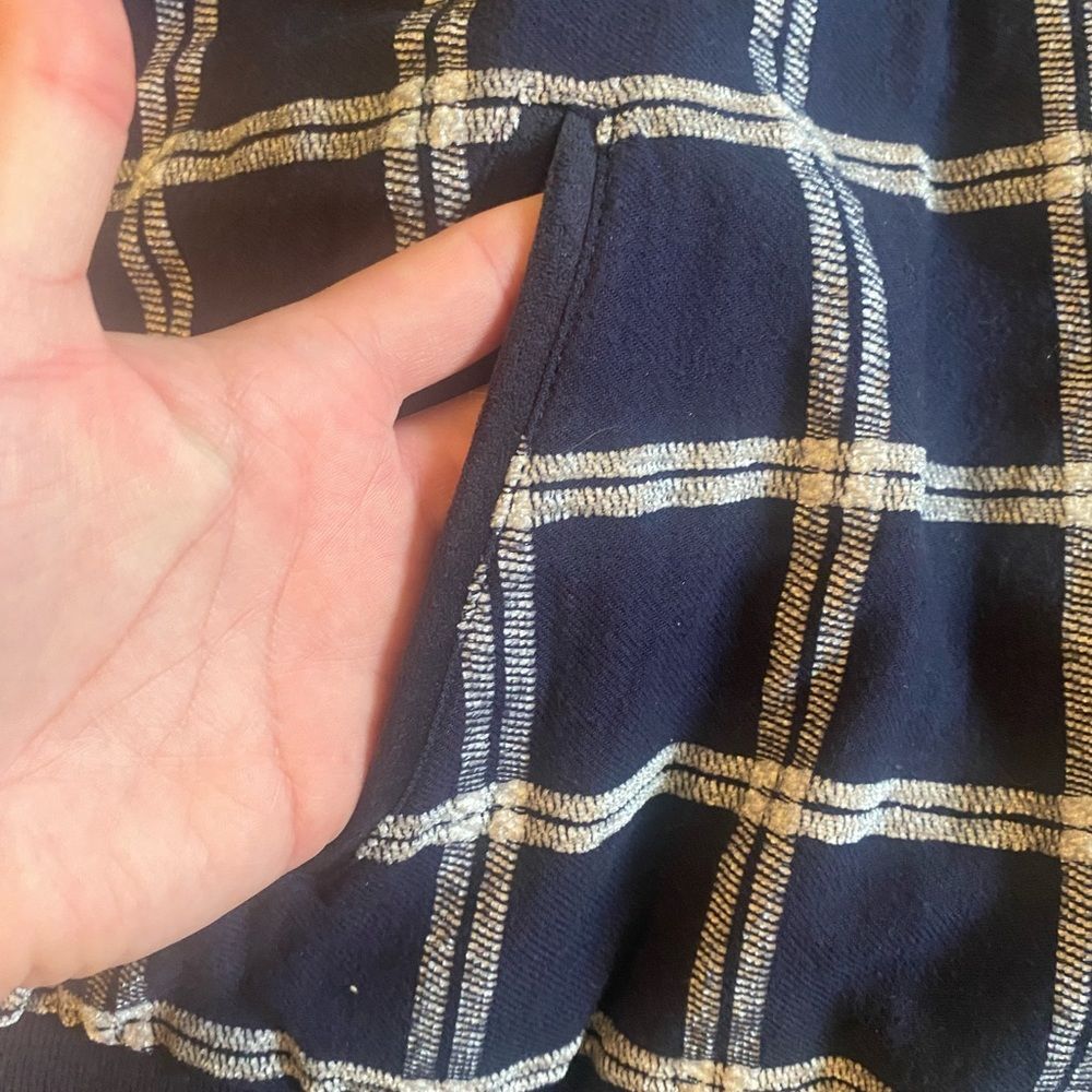 A New Day Navy Faux Suede Plaid Bomber Jacket - Picture 3 of 7